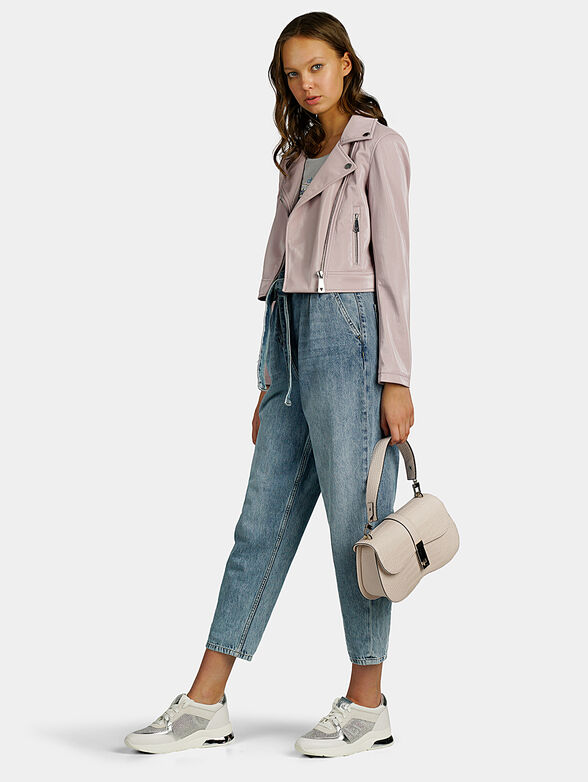 GLAMOUR Grey t-shirt with print and beads - 4