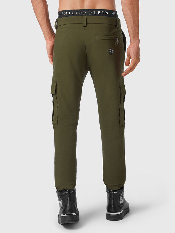Green cargo pants with embroidery - 2