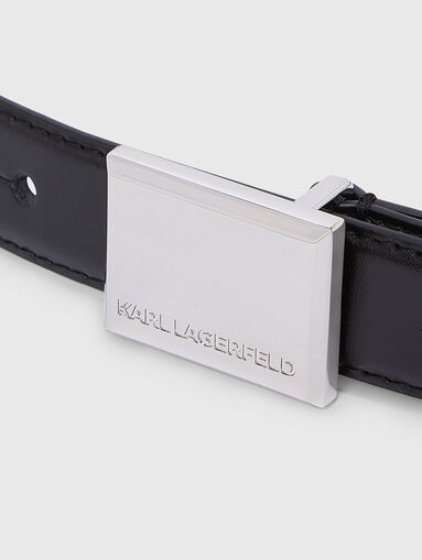 Leather belt with logo - 5
