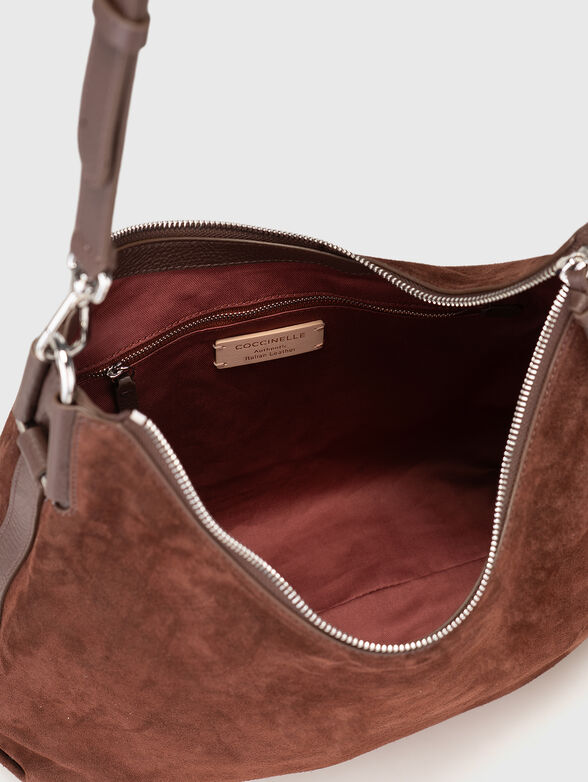 Brown suede tote bag - 6