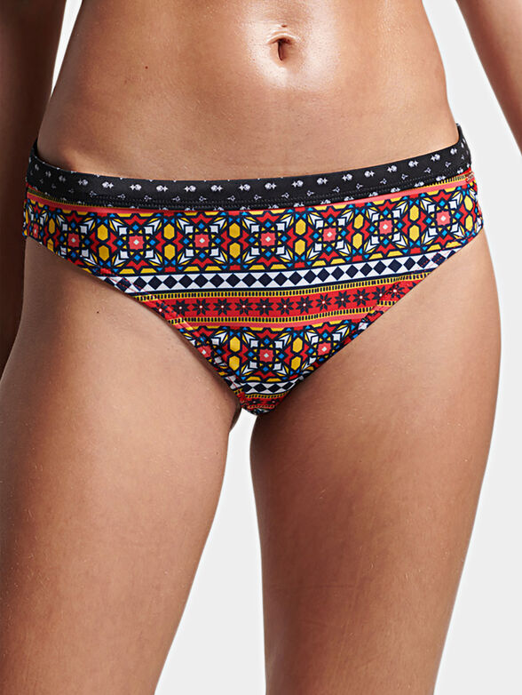 Bikini bottom with multicolor print - 1