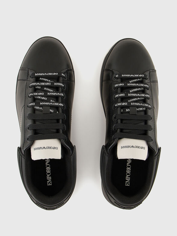 Leather sneakers with logo - 6