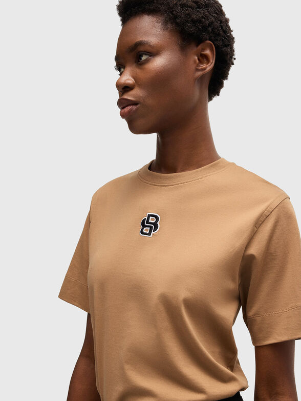 T-shirt with oval neckline and logo - 4