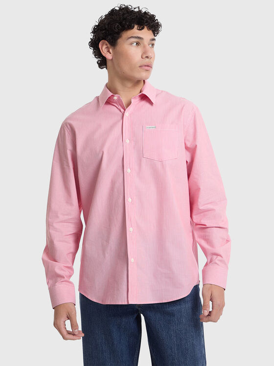 Розова памучна риза - 1