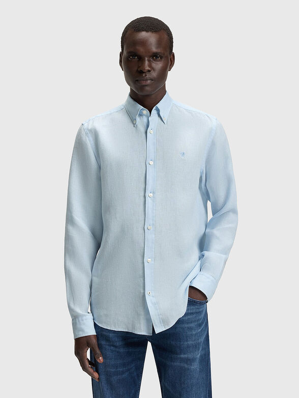 Linen shirt in blue color - 1