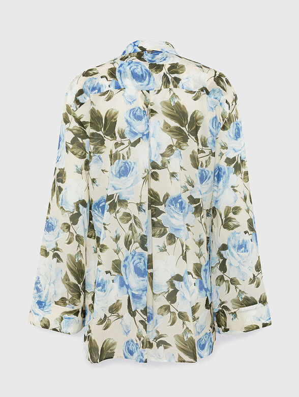 Long-sleeved shirt with floral print - 2