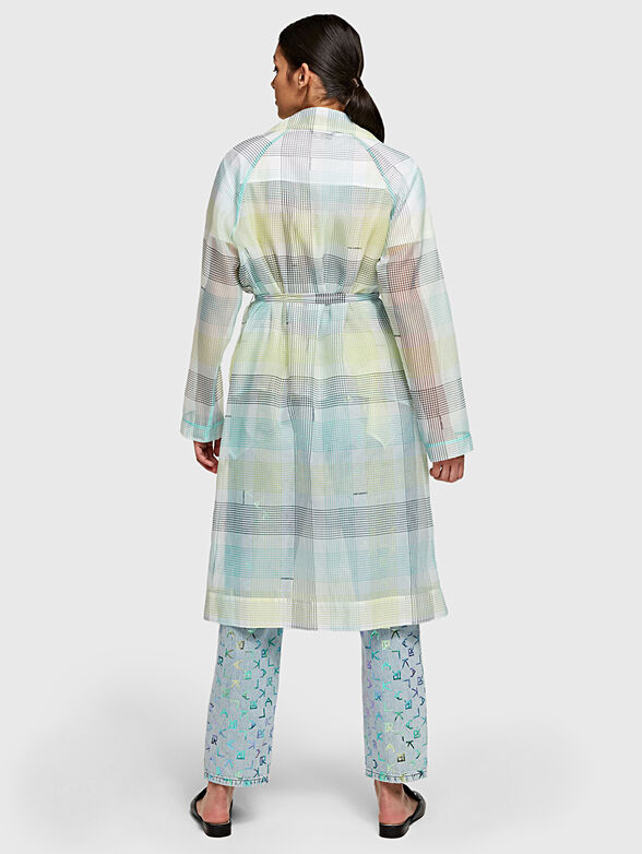 Plaid translucent trench coat - 2