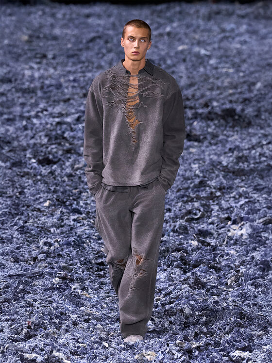 Суитшърт S-RUBEN с накъсани детайли - 1