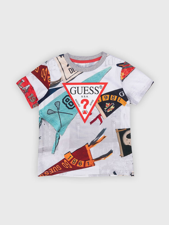 Black cotton T-shirt with print - 1