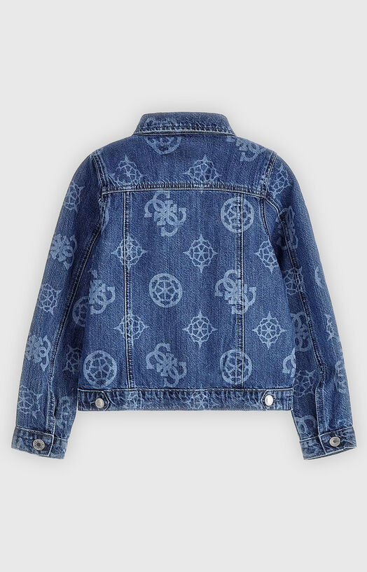 Denim jacket with 4G logo print brand GUESS —