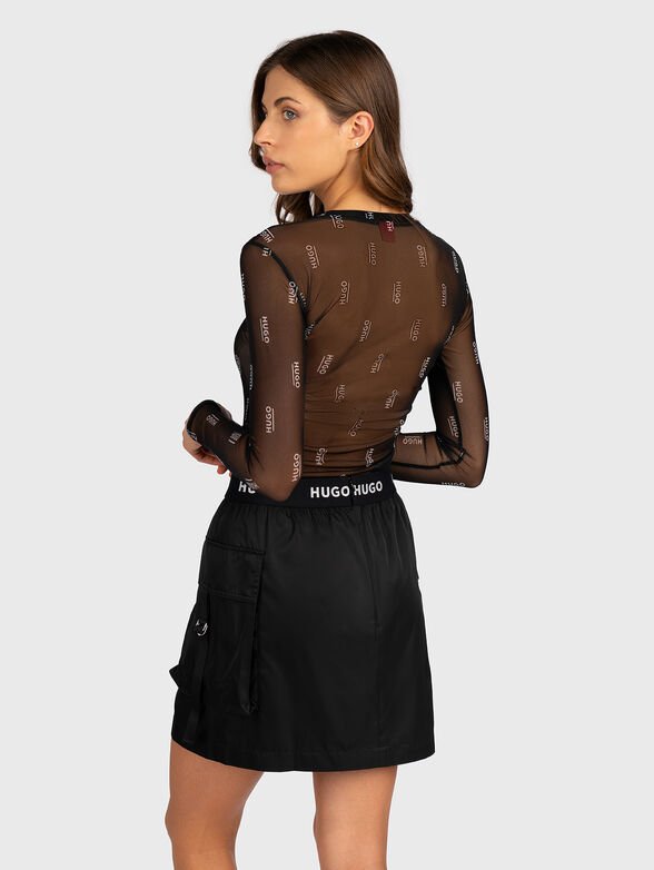 Semi-transperant blouse with logo effect - 3