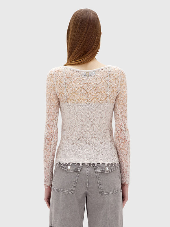 Sheer long sleeve blouse - 3