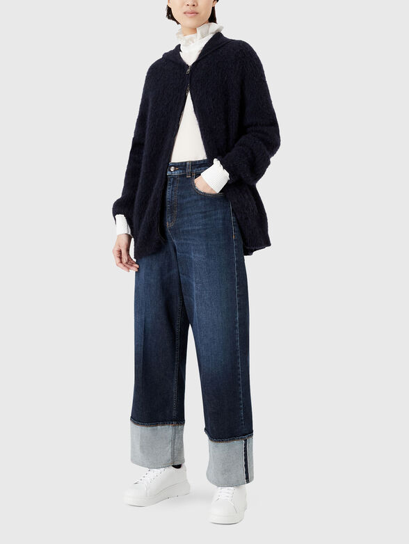 Wool blend cardigan with hood - 2