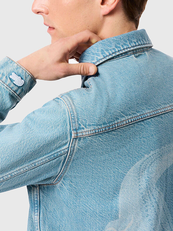 Denim jacket with accent print  - 4
