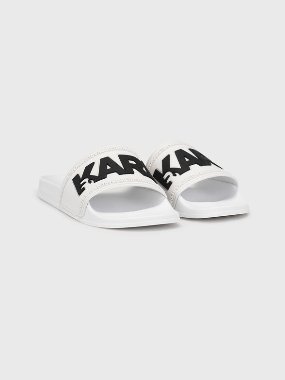 KONDO black beach slides with white lettering - 2