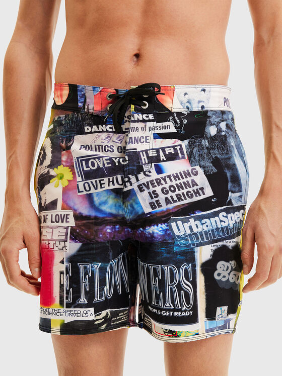 ARON beach shorts with multicolored print - 1