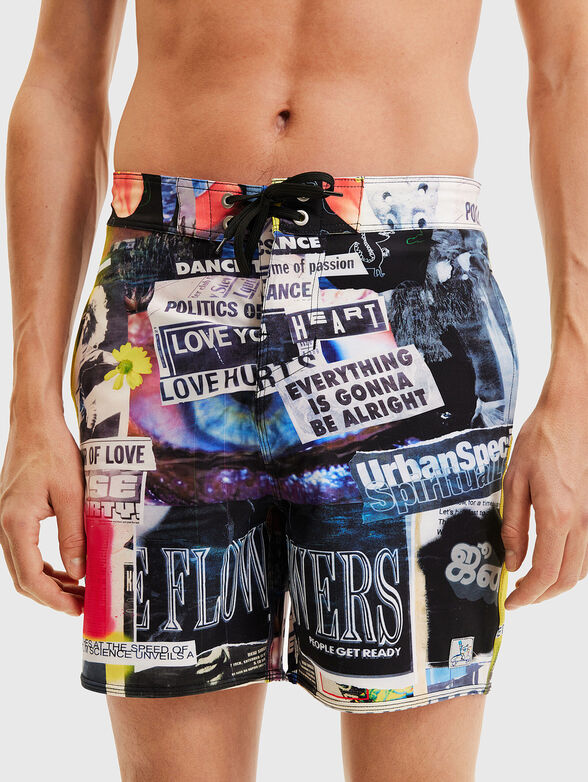 ARON beach shorts with multicolored print - 1