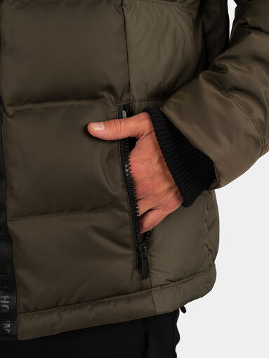 Dark green padded jacket with hood - 4