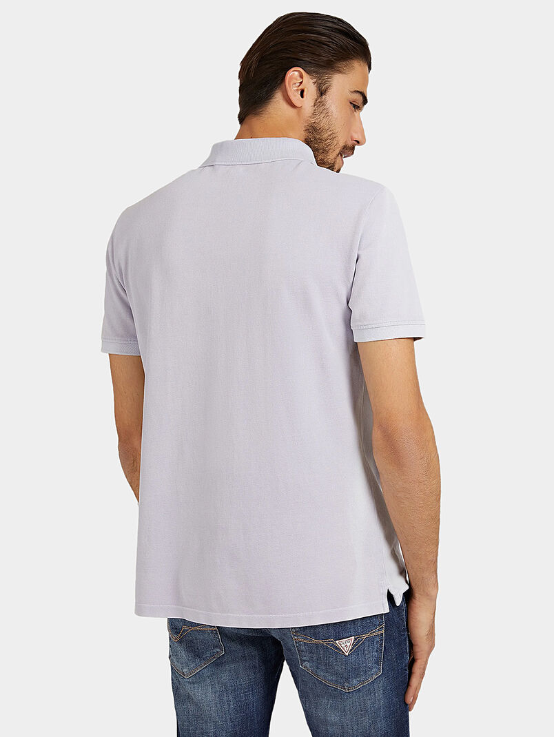 Blue polo shirt with logo detail - 3