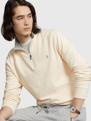 Logo-detail sweater with zip  - 5