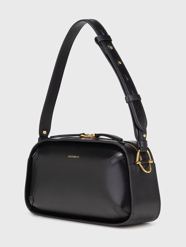 Leather bag with logo and gold details - 3