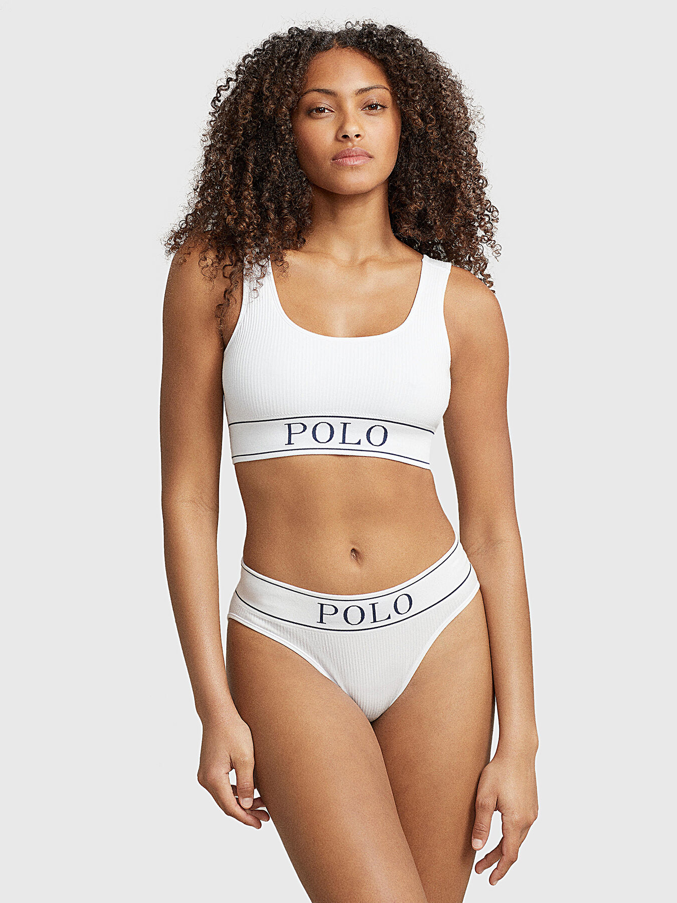 Blue sports bra with logo print brand POLO RALPH LAUREN