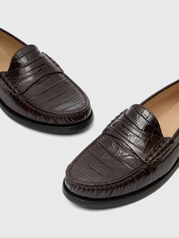 LOTTIE leather loafers with croco effect - 5