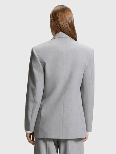 Oversized double breasted jacket with brooch - 3