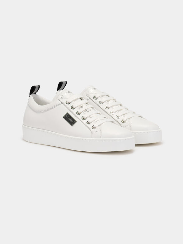 White leather shoes with logo detail - 2