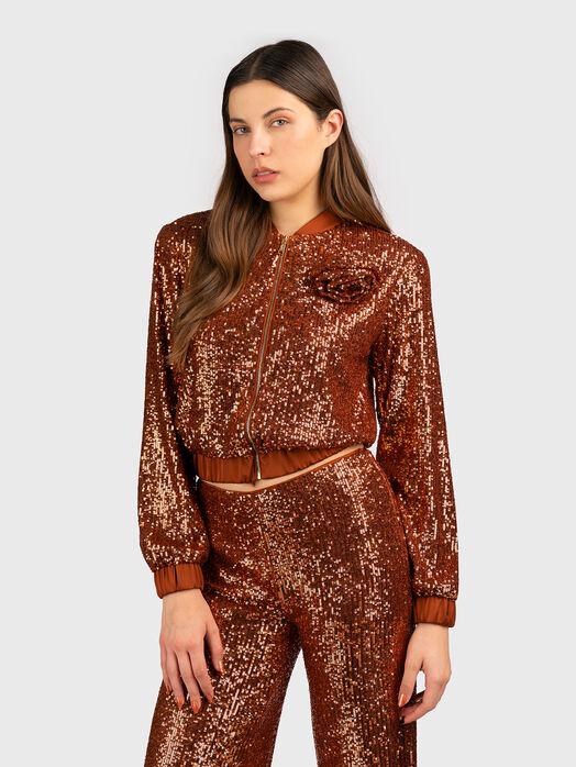 Bomber jacket with sequins