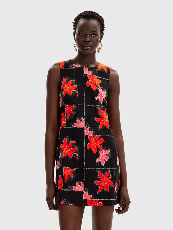 Mini dress with floral print - 1