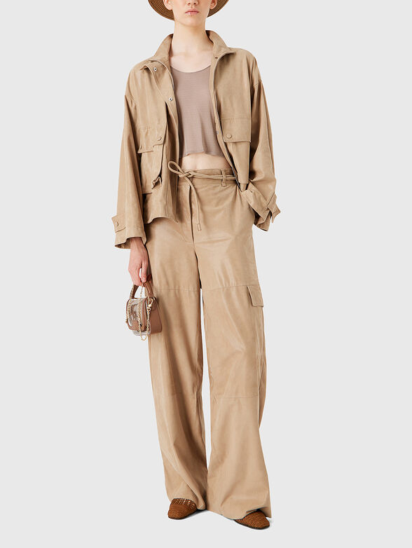 Leather trousers with cargo pocket - 6