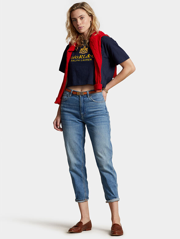 Cropped T-shirt with print - 2