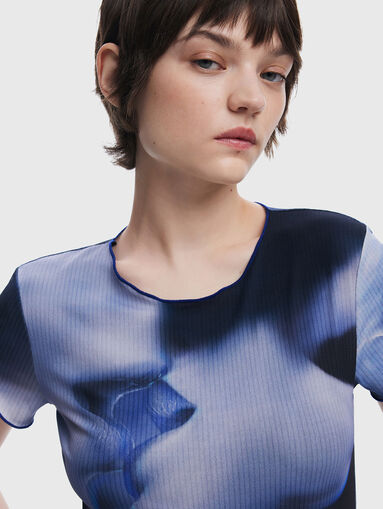 Blouse with short sleeves and oval neckline - 5