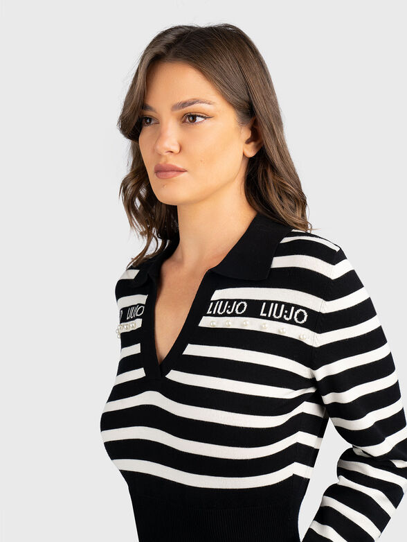 Striped knitted midi dress - 3