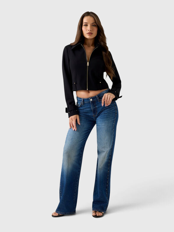 Black cropped jacket - 2