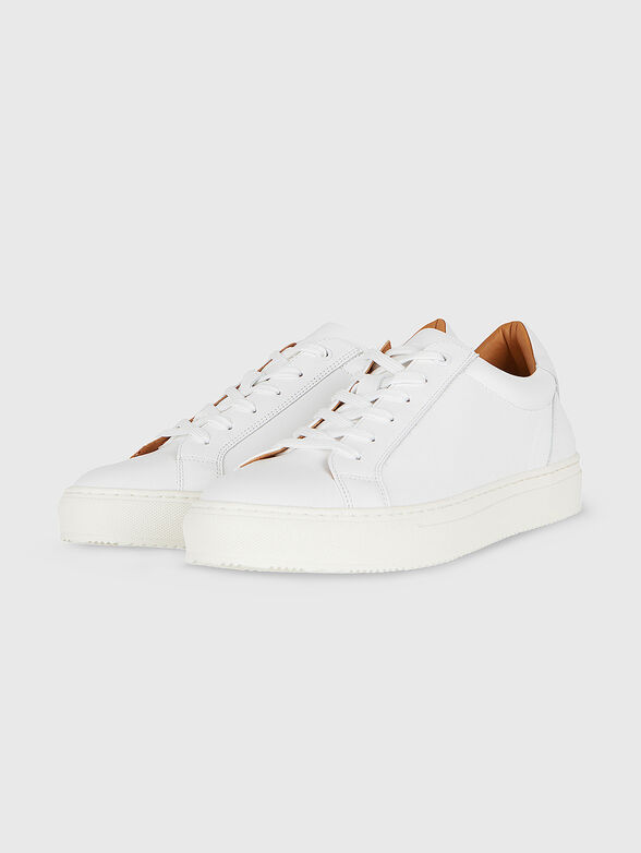 White sports shoes made of genuine leather - 3