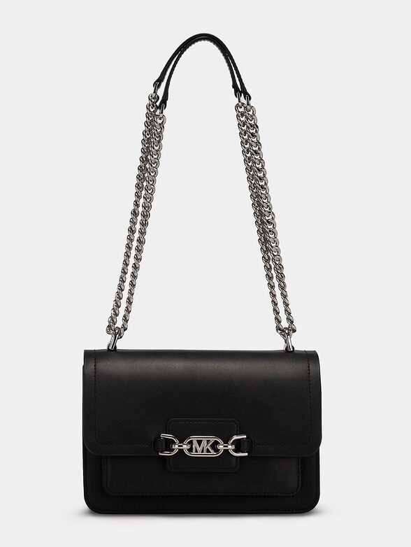 Black leather bag with logo accent - 1