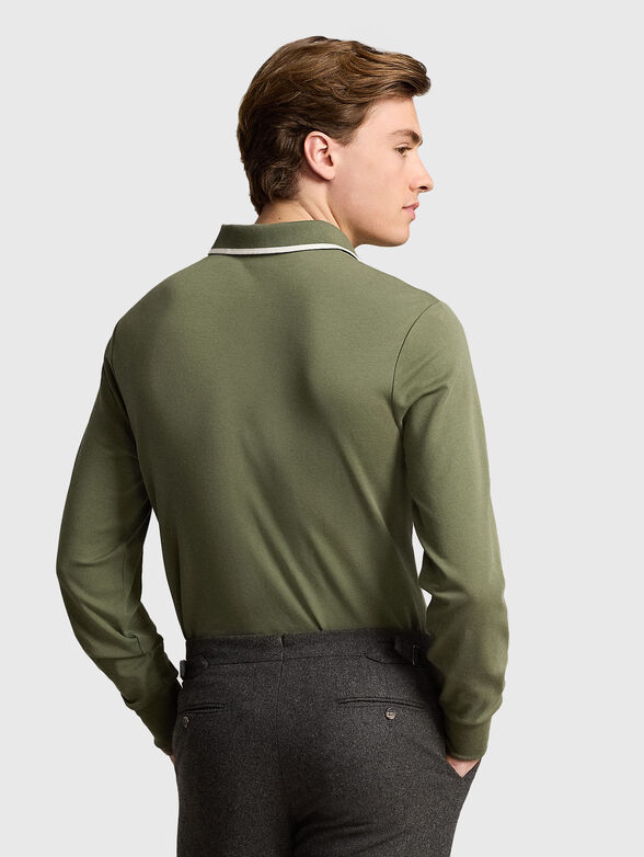 Green long sleeve polo shirt - 3