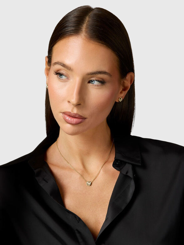 Gold necklace with rhinestones - 2