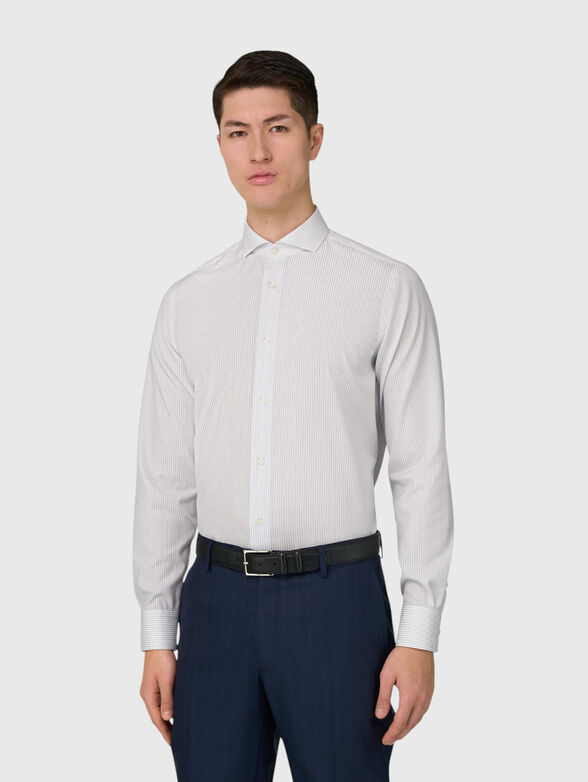 Striped slim fit cotton shirt - 1