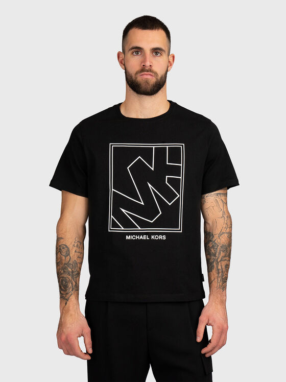 Тениска с контрастен лого принт - 1