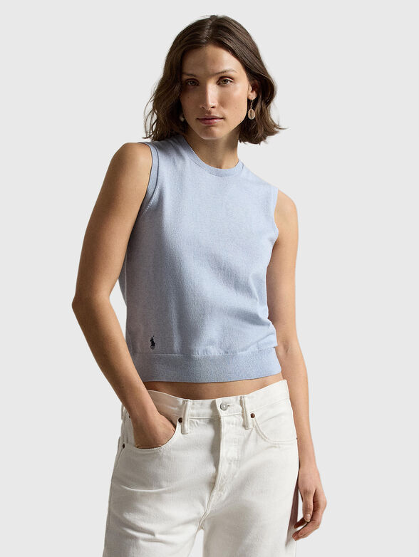Cropped sweater in blue - 1