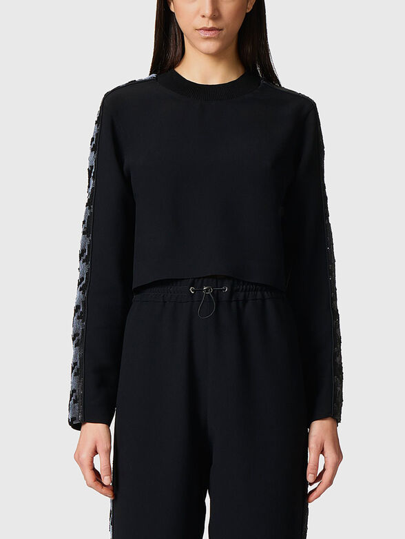Cropped blouse with long sleeves - 0