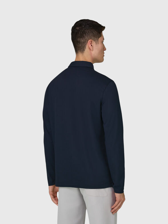 Dark blue long-sleeve polo shirt - 3