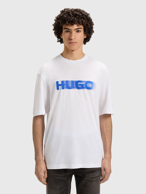 White unisex T-shirt with logo print - 1