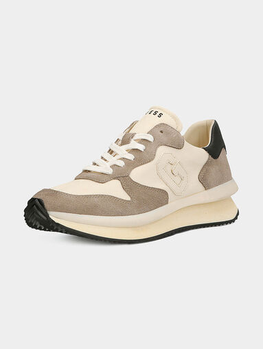 Beige sneakers with contrasting inserts - 5
