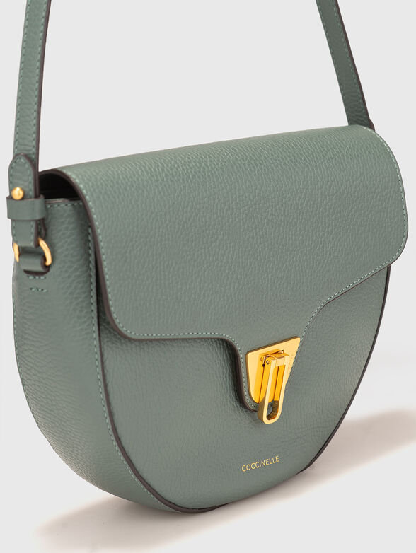 Green leather crossbody bag - 5