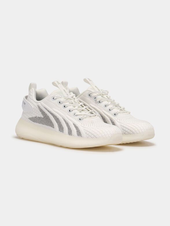 White sneakers with silver accents - 2