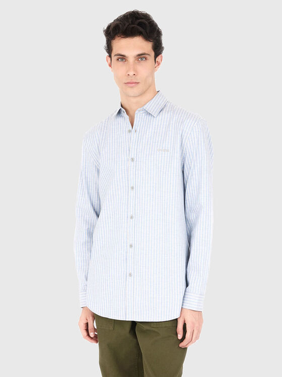 Памучна риза с лого - 1